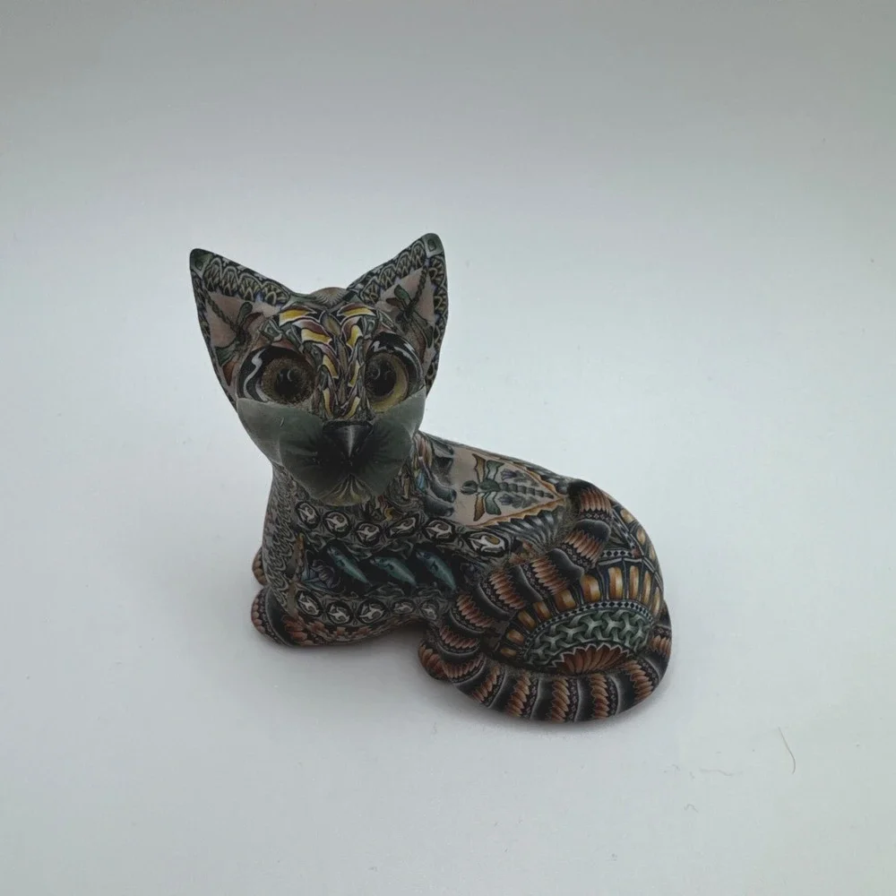 Jon Stuart Anderson Dragonfly Cat‎ Polymer Clay Figurine Feline Sculpture Kitten
